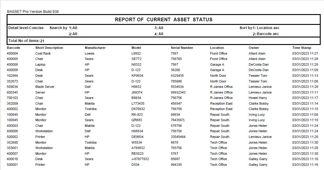 Report example